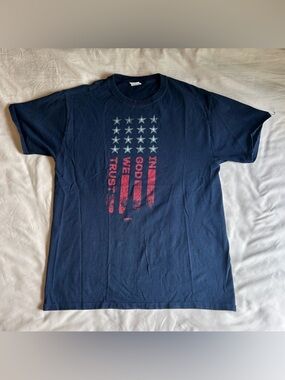 In God We Trust Blue America T-Shirt – Size Medium